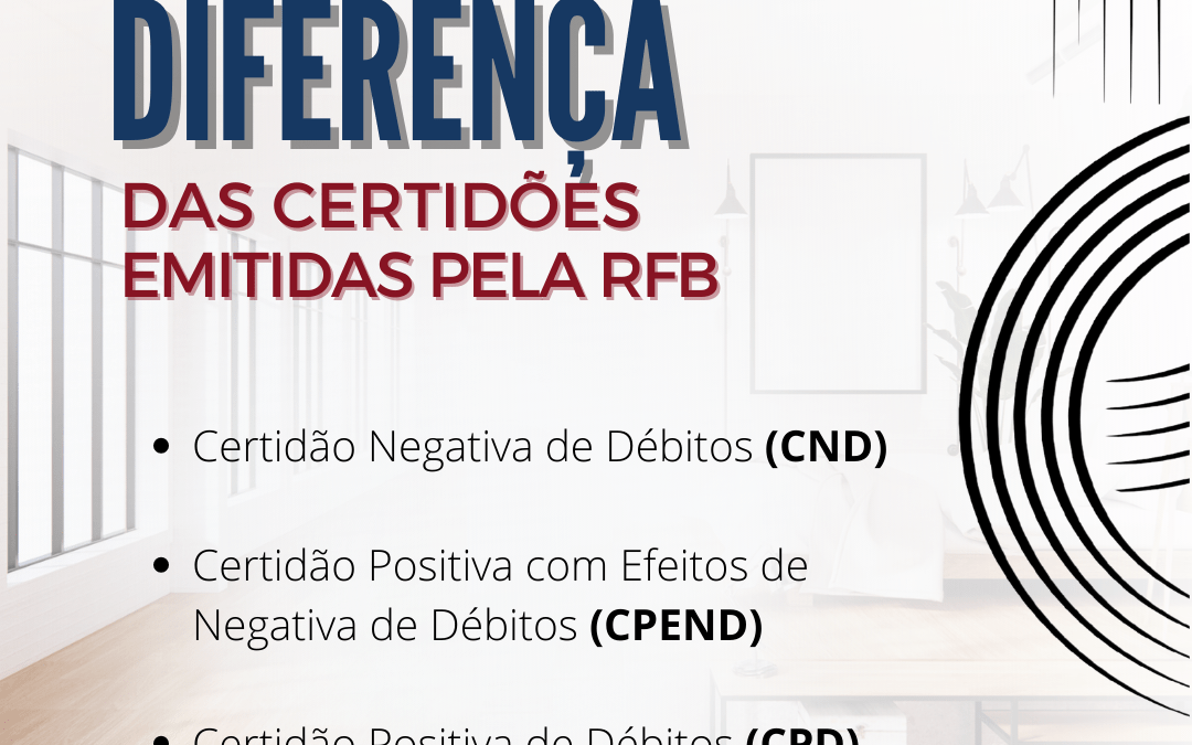 Você sabe a diferença entre as certidões emitidas pela RFB?